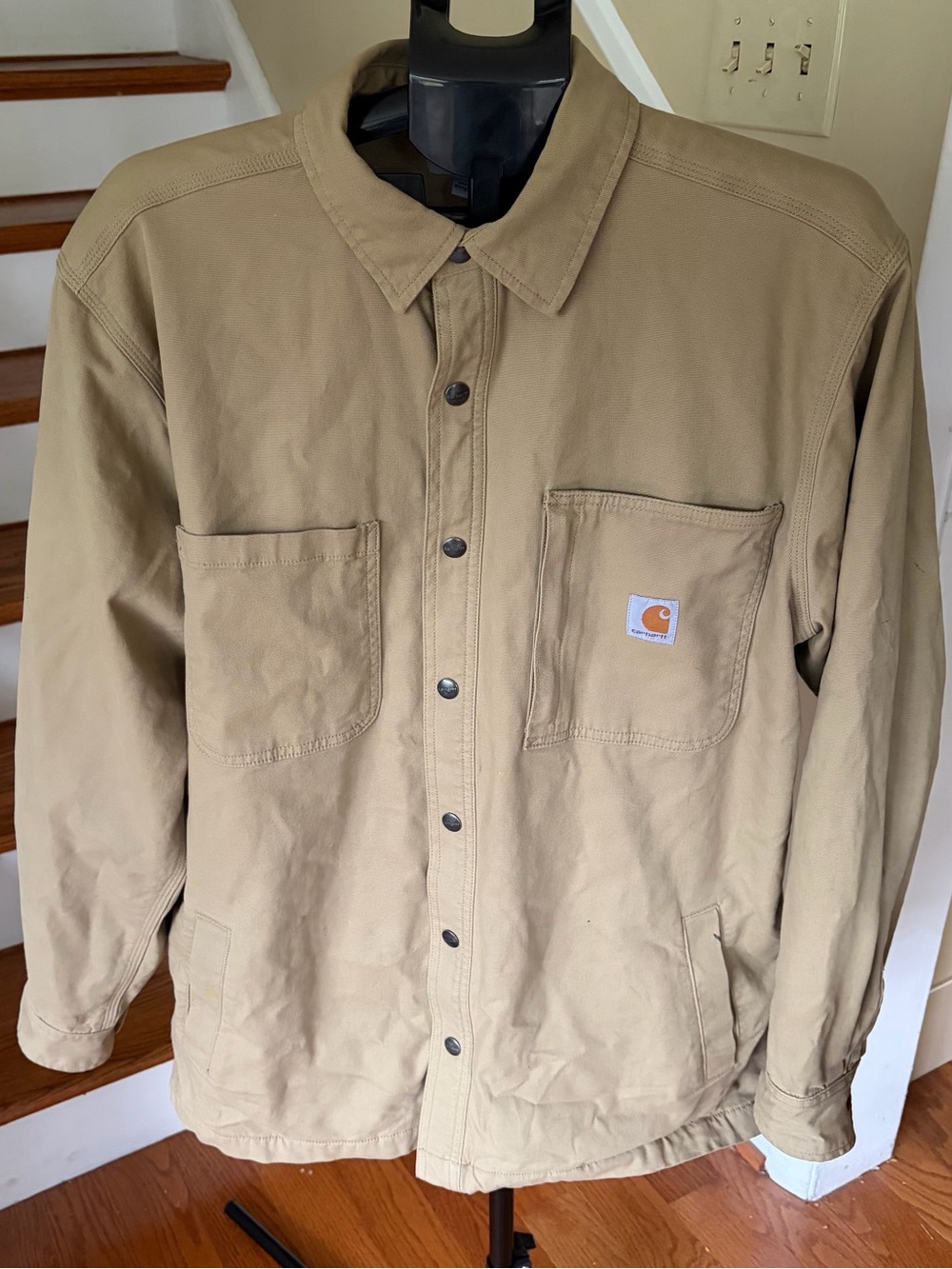 Carhartt Rugged Flex Canvas Fleece Lined SnapFront Shirt Jac L Workwear Layering